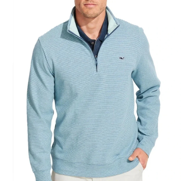 Vineyard Vines Other - Vineyard Vines Men's Coopers Town Stripe Saltwater Quarter-Zip Pullover